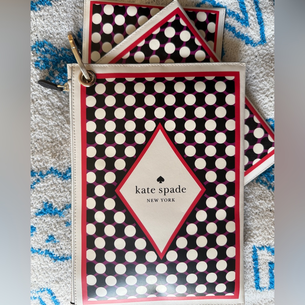 New! Kate Spade Lucky Draw Keychain Triple Purse & Enamel Ace Bag Charm/Keychain - Picture 2 of 3